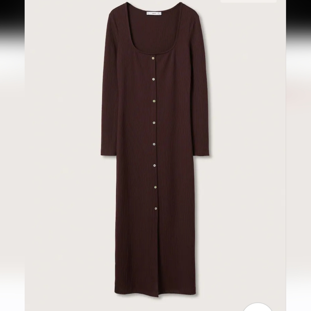 Brown Knit Midi Dress